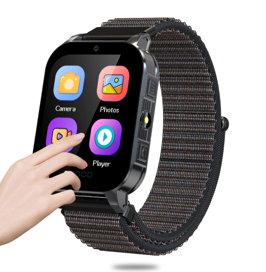 Kids Smart Watch for Boys Girls Aged 4-12, 1.83'' HD Touch Screen with 30 Games and 140 Learning Cards, Music Player Camera Pedometer Story Telling, Black