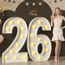 Mixifox 26 Light up Numbers for Graduation, New Year Party Decorations, 4FT 2026 Marquee Numbers, Big 26 Sign with Light for 26th Birthday, Anniversary Backdrop Decor
