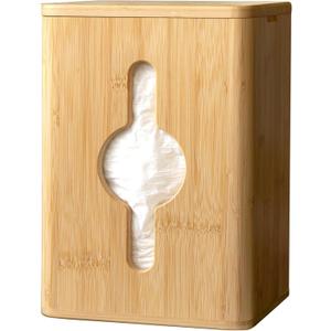 Large Bamboo Trash Bag Holder  Wall Mounted & Stackable Garbage Bag Holder Dispenser for Kitchen & Pantry | Costco Trash Bags Compatible | Durable & Effortlessly Organized