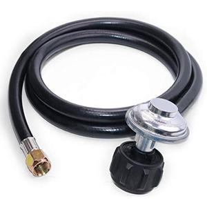 Pack of 2 DOZYANT Vertical 5 Feet Propane Regulator and Hose Universal Grill Regulator Replacement Parts, QCC1 Hose and Regulator for Most LP Gas Grill, Heater and Fire Pit Table,3/8" Female Flare Nut
