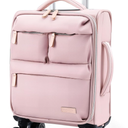 16 Inch Underseat Carry On luggage Airline Approved, Softside Suitcase with Spinner Wheels, Lightweight Travel Rolling Bag with Detachable Laptop Padded for Women, Pink