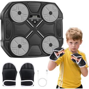 Music Boxing Machine for Adults and Teens, Wall Mounted Bluetooth Smart Boxing Training Equipment with Gloves, Punching Target with Scoring Function Sports Toy, Punching Machine for Office and Gym