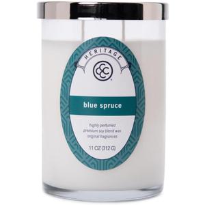 Colonial Candle Blue Spruce Scented Jar Candle, Heritage Collection, 2 Wick, 11 oz - Up to 80 Hours Burn