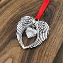 JUPPE Sympathy Gifts, Memorial Gifts for Loss of Loved One, Bereavement Thoughtful Gifts Angel Wings Christmas Tree Ornament, Half of My Heart is in Heaven Ornament Decor