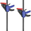 WORKPRO 12" Clamps for Woodworking 2-Pack, Quick-Release Wood Clamps/Spreader Light Duty, One Hand F Clmaps 150 LBS Load Limit, Ideal for Woodworking and DIY Projects