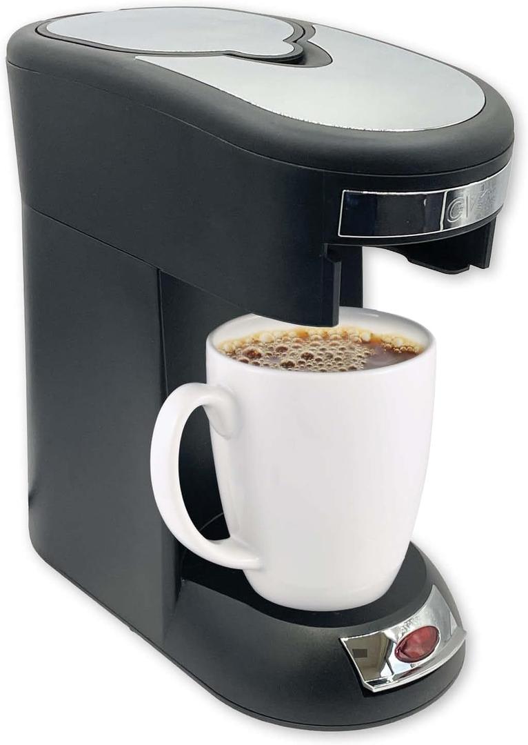 Caf Valet Single Serve Coffee Maker, Brews 10 Ounces of Coffee or Hot Water, Compatible with Caf Valet Coffee Packs
