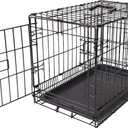 Amazon Basics Portable, Foldable Metal Wire Dog Crate with Removable Tray, Single Door, Divider Panel, Quick Setup, 30 x 19 x 21 In, Black