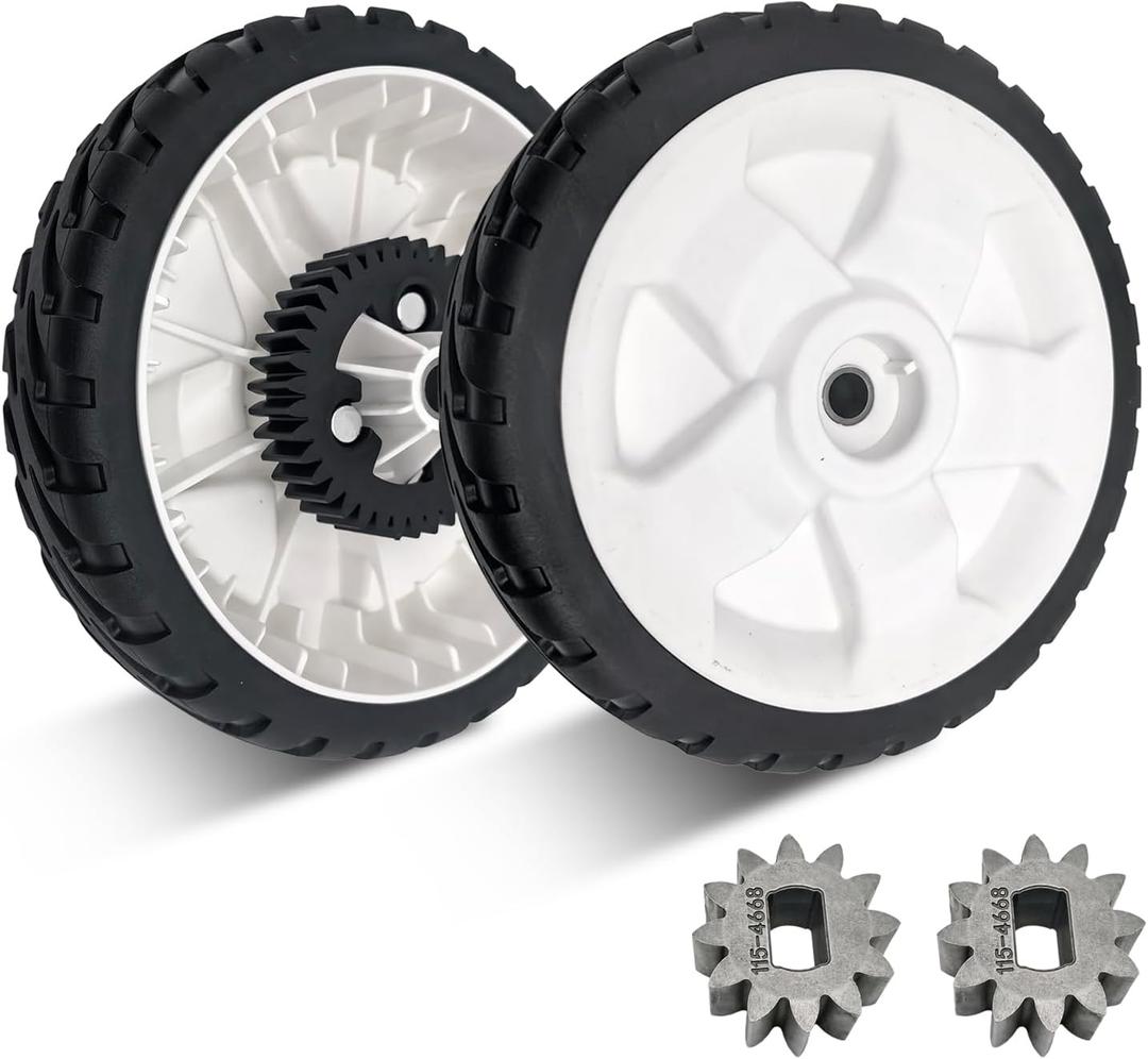 (138)
115-4695 Lawn Mower Rear Wheels Replaces Toro 115-4695 138-3216 - Drive Wheel Plastic Gear Assebmly 8" Compatible with 20332 20333 20334 22" Recycler Push Lawn Mower - 2 Pack