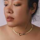 Sacina Heart Choker, Stainless Steel Necklace, Choker Necklaces for Women, Chunky Heart Necklace, Valentine Gift, Christmas Jewelry Gift