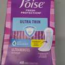 Poise Ultra Thin Incontinence Pads & Postpartum Pads for Bladder Leaks, 4 Drop Moderate Absorbency, Regular Length, 144 Count
