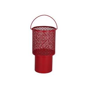 HD Designs Outdoors Metal Stamp Pattern Lantern - Red, 10 in  HD Designs Outdoors Metal Stamp Pattern Lantern - Red, 10 in