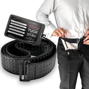 BELTAWAY Tuck N Stay Shirt Stays for Men, Designed to Keep Shirt Tucked All Day, Extra Gripping Elastic Belt, Durable & Discreet, Perfect for Work & Casual Wear, One Size, Designed in USA (Black)