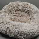 23 inches Donut Dog Bed for Small Dogs - Calming Washable Round Puppy Bed with Removable Cover, Fluffy Plush Pet Bed for Cats & Dogs, Fits up to 25 lbs Pets (Brown,Small)