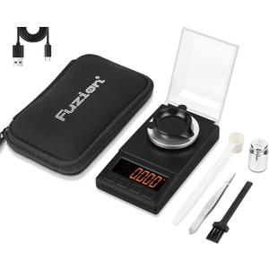 Fuzion Milligram Scale 50g x 0.001g, Mg Scale with 9-in-1 Design - Micro Scale, Powder Scale for Reloading with Portable Case, Microgram Scale USB/Battery Powered (Black)