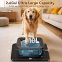 10L No Spill Dog Water Bowl, 2.6 Gal Stainless Steel No Splash Large Dog Water Bowl with Non-Slip Silicone Mat, Spill Proof Slow Drinking Pet Bowls for Messy Drinkers Indoor/Outdoor Use Black