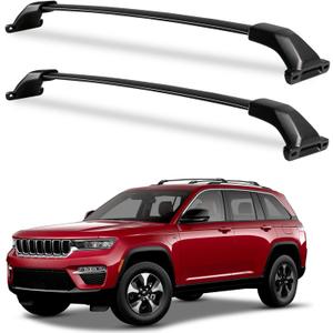 Roof Rack Cross Bars Compatible with Jeep Grand Cherokee L 2021-2025 and 2022 2023 2024 2025 Grand Cherokee WL, Heavy Duty 220lb Aluminum Crossbar Racks Roof Rail Rooftop Luggage Canoe
