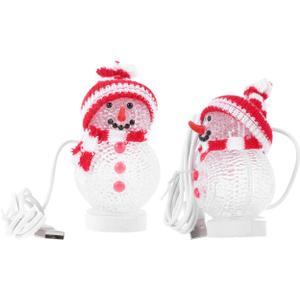 Angoily USB Snowman, USB Christmas Tree for Desk, 2 Pcs Snowman Night Light, Christmas Tree for Computer Colorful Glowing Cartoon Lamp for Bedroom Living Room Xmas Party Led Cute Room Decoration
