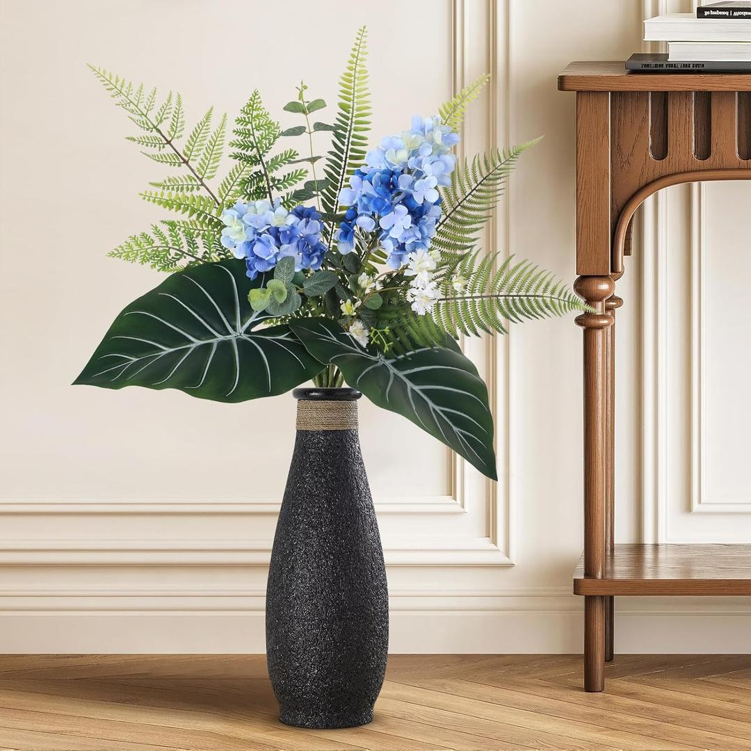 Large Artificial Hydrangea Flower for Table, Fake Hydrangea Large Greenery Bouquet for Floor Vase Big Faux Hydrangea Centerpieces Flower Greenery Plants Bouquet for Tall Vase for Home Office Decor