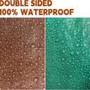 Tarp 50x50 ft 100% Waterproof 7mil Durable Grommets and Reinforced Edges,Uv Resistant,Green/Brown Tarp,Emergency Rain Shelter,Outdoor Cover and Camping Use -by MVPNET