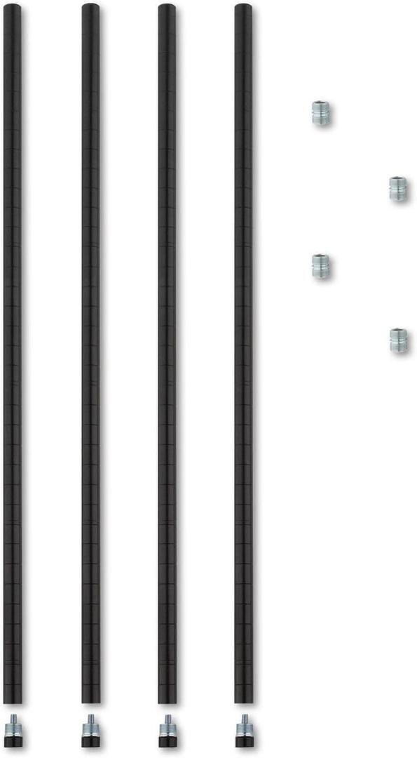 Alera ALE Stackable Posts For Wire Shelving, 36 "High, Black (Pack of 4)