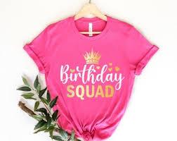 Birthday Squad Party Matching Family Group Funny Bday Team T-Shirt, Small