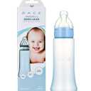 Made in USA aMACEing Zero Leak Baby Bottle with Anti-Colic Vent and Variable Flow, Leak Resistant, 10oz (Blue)