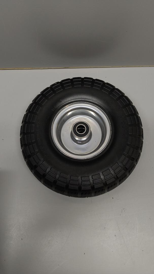 4.10/3.50-4 Tire and Dolly Wheel Flat Free - Solid Rubber Hand Truck Wheels 5/8" Axle - Gorilla Cart Tires Replacement for Garden, Wagon, Yard and Wheelbarrow (10 Inch 1Pack)