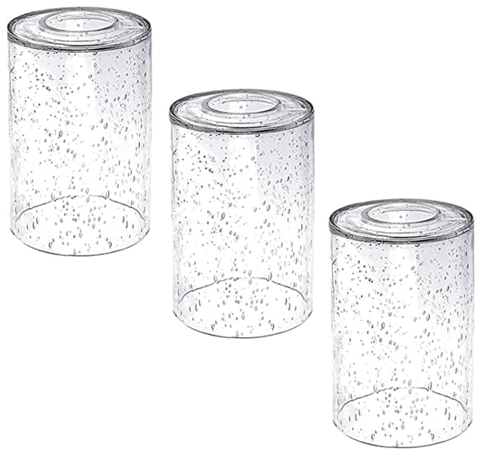 3 Pack Seeded Glass Lamp Shade Replacements, 5.9in Height, 3.9in Diameter, 1.7in Fitter, Cylinder Bubble Glass Shade Covers, Seeded Glass Replacement for Pendant Lights Chandeliers Wall Sconces