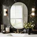 Black Oval Bathroom Mirror for Wall, 24"x36" Bathroom Vanity Mirror for Over Sink, Bedroom, Living Room, Entryway, Metal Frame & HD Shatterproof Glass, Wall Mounted Horizontally or Vertically(Black)
