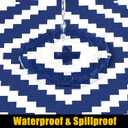 2 x Smiry Rectangle Table Cloth Cover, Waterproof Elastic Fitted Picnic Tablecloth for 5 Foot Tables, Wipeable Flannel Backed Vinyl Tablecloths for Camping, Dining, Outdoor (Navy, 30" x 60")