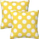 HOSTECCO Polka Dot Throw Pillow Covers 18x18 inch Set of 2 Boho Yellow Pillow Cases Modern Decorative Cushion Covers for Sofa Couch