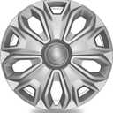 TangMiGe 4-Pack Hubcaps Wheel Covers Compatible with Ford Transit 150/250 / 350, 2015 2016 2017 2018 2019 2020 2021 2022 2023 2024, 16 inch, 5 Y Spok, Standard Leg, Silver Color