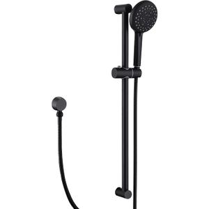 5-Spray Handheld Shower Head Set with 28.35-Inch Slide Bar Stainless Steel, Matte Black Shower Slide Bar Combo with Hose, Adjustable Height Shower Head