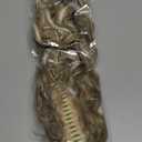 Clip on Ponytails for Women - 12 Inch Curly Ponytail Extension, Curly Pony Tails Hair Extensions, Synthetic Clip in Ponytail Hair Extensions (Color: Ash Blonde with White Highlights)