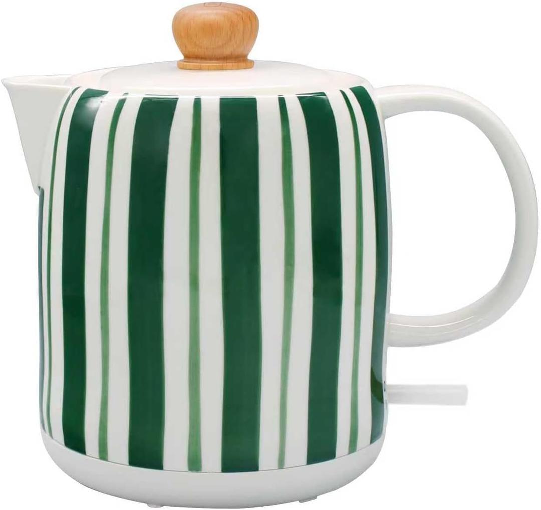 1.0-Liter Ceramic Electric Kettle, 1000W Rapid Boil, Tea Kettles Pot & Hot Water Boiler For Coffee & Tea, Teapot Auto Shut-Off, Boil-Dry Protection (A21)