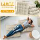 Jerify Floor Pillow Cushions Large Round Square Large Meditation Floor Pillow for Classroom Adult Meditation Picnic Party Seating Learning Daycare School(Square,Beige,4 Pcs)