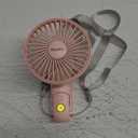 EasyAcc 3 IN 1 Hand Fan,Portable Fan for Travel,5000 Battery Handhedl Fan [Ultra Quiet Powerful]-5 Speeds/Backup Power/SOS Light/Digital Display/Lanyard- for Travel/Cruise/Summer/Concerts/Lash Pink