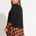 RITERA Plus Size Tunic for Women Long Sleeve Casual Shirts Cowl Neck Flowy Dress Tops Oversized Blouse XL-5XL 14W-28W (XX-Large Plus, A2-1-orange Plaid)