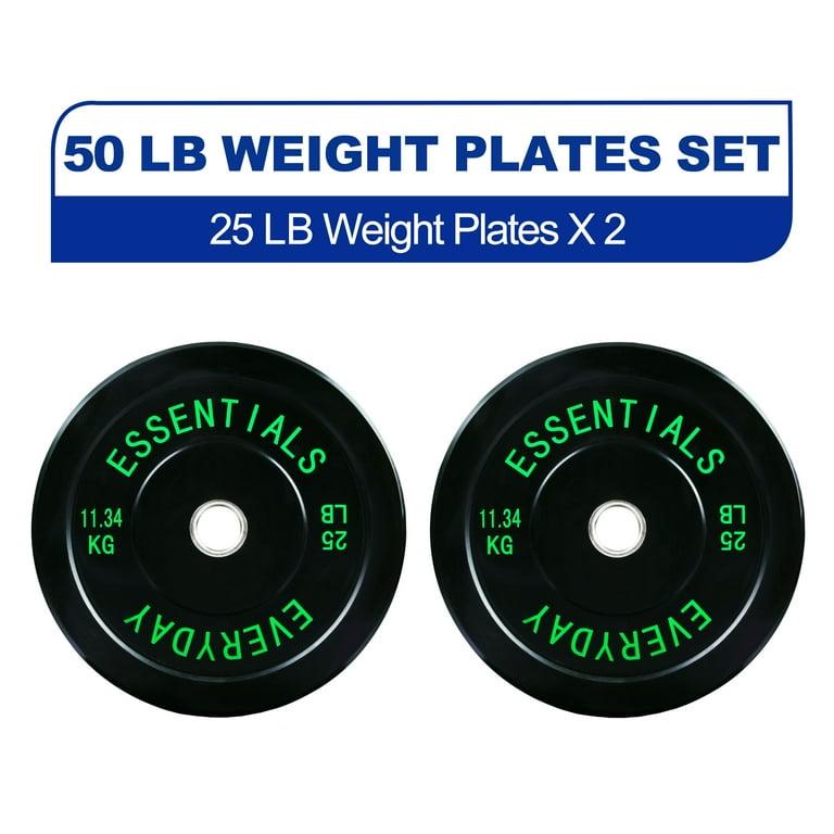BalanceFrom Olympic Bumper Plate Weight Plate, 25 lbs Pair Black