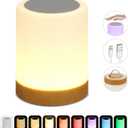Globe Electric LED Integrated Rechargeable Multicolor Portable Touch Lamp with Included USB Cable (5 inches, White)