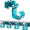 4 Pack L Track Hooks with Single Stud Fitting, Spring-Loaded Adjustable Gear Hook, Aluminum L Track Accessories for Trailer, Truck, Garage, Tie Down System, 100LBS Max Load Capacity  Blue