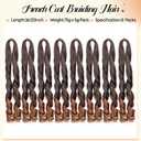 Spiral Curl Hair Extensions 16Inch Silky Ombre Curly Braiding Hair 75g/Pack Boho French Curls for Black Women 8 Pack Synthetic Pre Stretched Braiding Hair for Black Woman (16 Inch,8 Pack,T30)