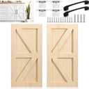 Sintuff 2 Sets 12'' W x 24'' H Unfinished Kitchen Cabinet Door Replacement with Hinges Handles, Shaker Cabinet Doors Front Replacement for Kitchen Bathroom Vanity Closet