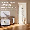 3 x Interactive Cat Toys for Indoor Cats - [2026 New] Elastic Cat Feather Toys with Lamb-Shaped Puzzle Dispenser, Hanging Enrichment Toy that Delivers Joy and Award