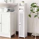 AOJEZOR Toilet Paper Holder Stand: Small Bathroom Storage Cabinet for Small Spaces,White