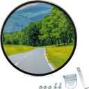 24 inch Convex Mirror Acrylic, Safety Security Traffic Corner Mirrors, Adjustable Wide Angle View and Wall Mounting Corner Blind Spot, for Indoor Outdoor Garage School Classroom Warehouse