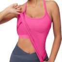 MathCat Workout Tank Tops for Women with Built in Bra, Sleeveless Gym Tops Seamless Racerback Athletic Yoga Shirts Medium