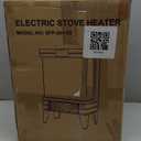 Electric Fireplace Stove Heater - Freestanding Fireplace Heater for Indoor Use with Realistic 3D Flame, Adjustable Thermostat & Remote, Quiet, Timer for Living Room and Bedroom (Matte Black)