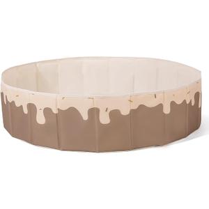 Foldable Ball Pit for Toddlers Large Foldable Puppy Dogs Cats Baby Infant Kids Portable Corner Ball-Pit Big Pop Up Collapsible Soft Play Tent Indoor Outdoor (Balls no Include) Beige Doughnut