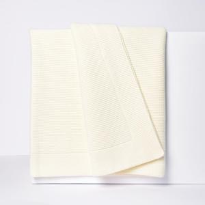 100% Cotton Knitted Throw Blanket Oeko-TEX Certified, Breathable & Soft, 50" x 60" Substantial All-Season Blanket for Couch, Bed, Home Dcor and Gifting - 2 lb (Ivory)